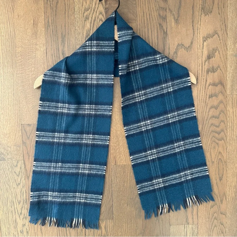 Johnstons of Elgin Wool Cashmere Scarf Earl of St. Andrews Blue Tartan 48